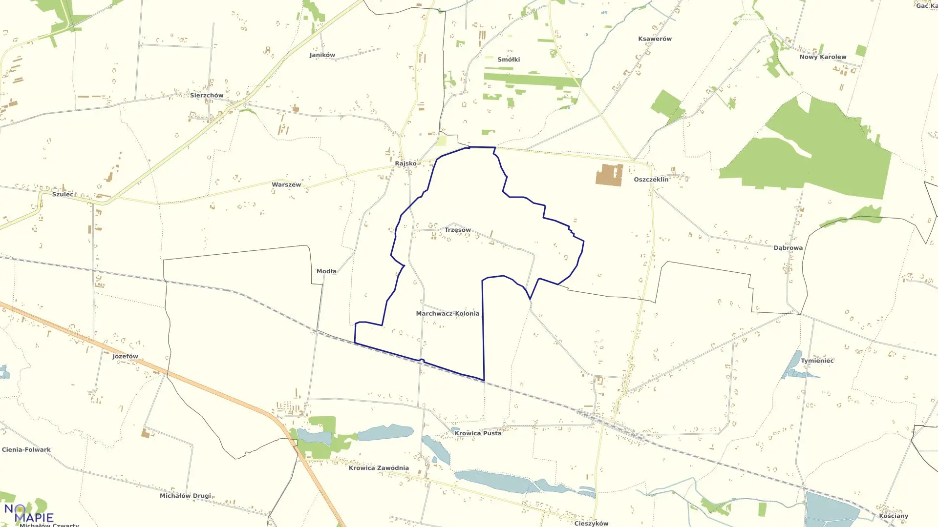 Mapa obrębu MARCHWACZ KOLONIA w gminie Szczytniki