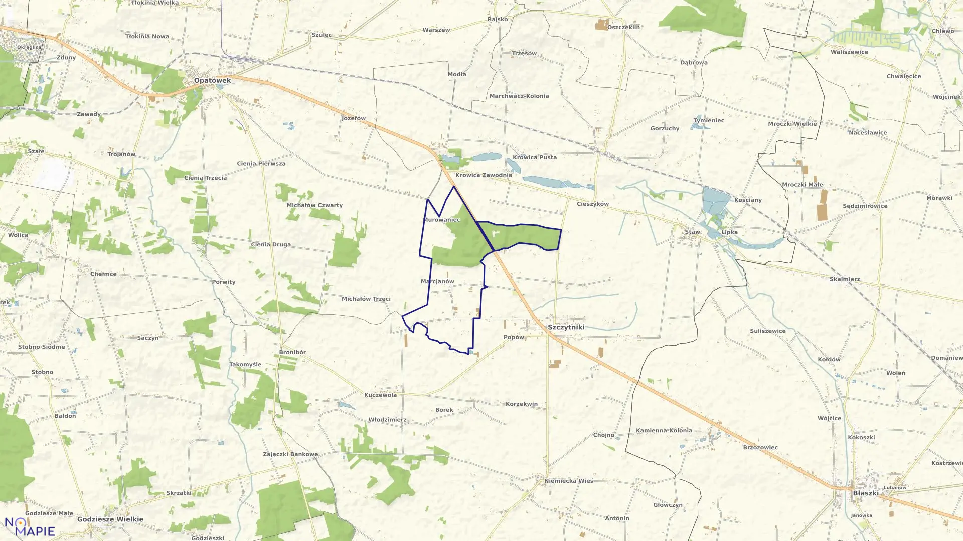 Mapa obrębu MARCJANÓW w gminie Szczytniki